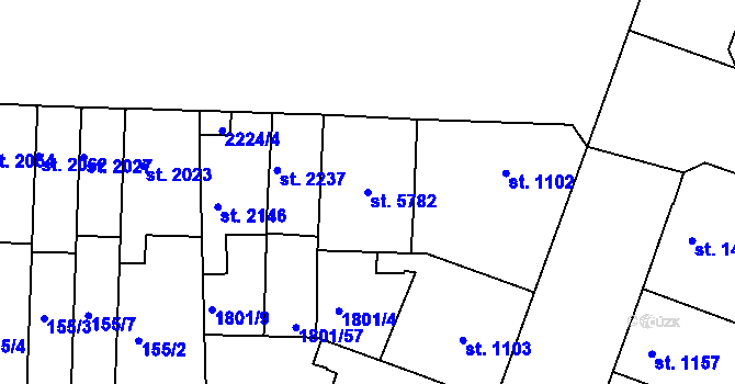 Parcela st. 5782 v KÚ Písek, Katastrální mapa