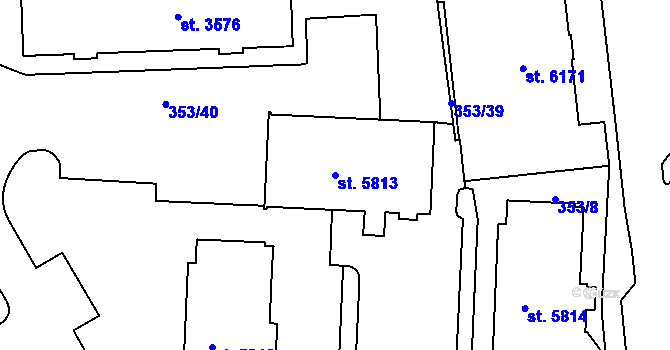 Parcela st. 5813 v KÚ Písek, Katastrální mapa