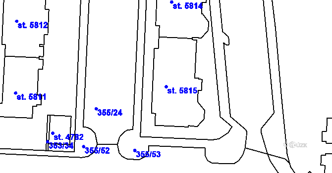 Parcela st. 5815 v KÚ Písek, Katastrální mapa
