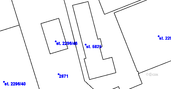 Parcela st. 5825 v KÚ Písek, Katastrální mapa