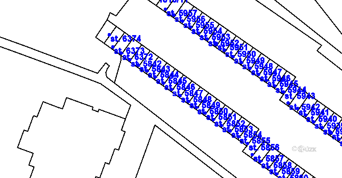 Parcela st. 5847 v KÚ Písek, Katastrální mapa