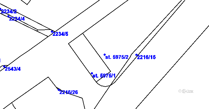Parcela st. 5975/2 v KÚ Písek, Katastrální mapa