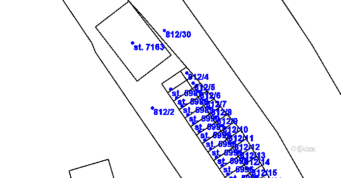 Parcela st. 5987 v KÚ Písek, Katastrální mapa