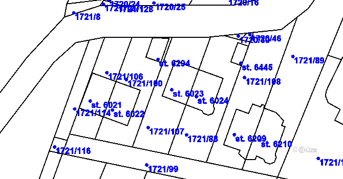Parcela st. 6023 v KÚ Písek, Katastrální mapa