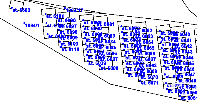 Parcela st. 6086 v KÚ Písek, Katastrální mapa