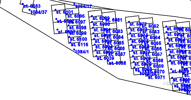 Parcela st. 6095 v KÚ Písek, Katastrální mapa
