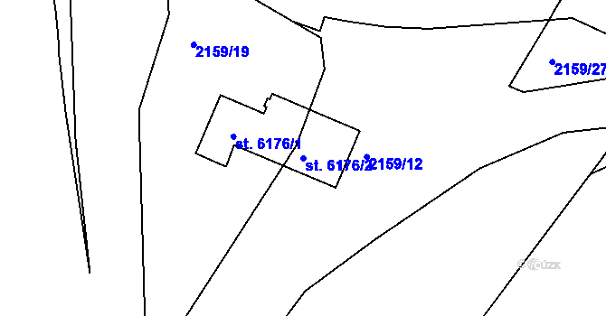 Parcela st. 6176/2 v KÚ Písek, Katastrální mapa