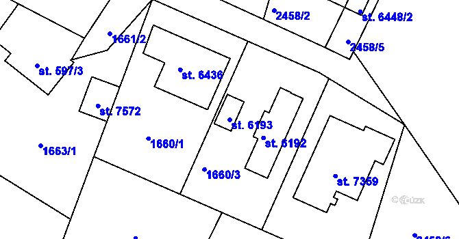 Parcela st. 6193 v KÚ Písek, Katastrální mapa