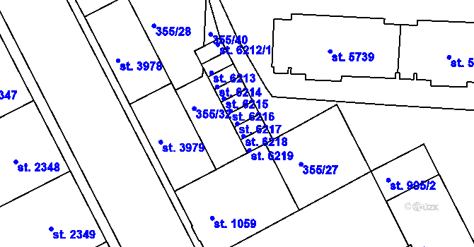 Parcela st. 6217 v KÚ Písek, Katastrální mapa