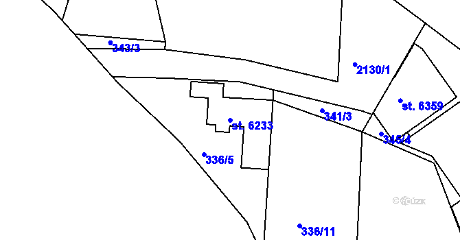 Parcela st. 6233 v KÚ Písek, Katastrální mapa
