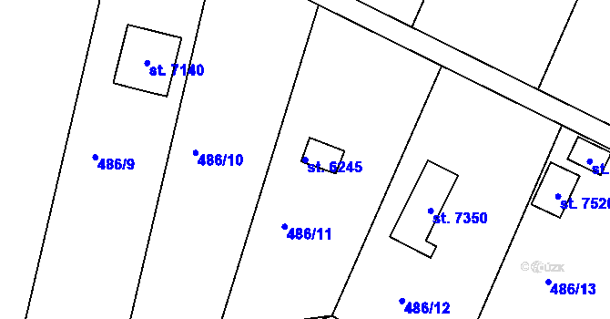 Parcela st. 6245 v KÚ Písek, Katastrální mapa