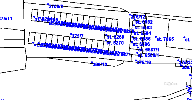 Parcela st. 6274 v KÚ Písek, Katastrální mapa