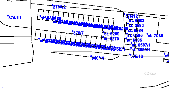 Parcela st. 6276 v KÚ Písek, Katastrální mapa