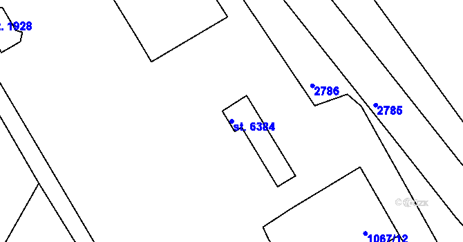 Parcela st. 6384 v KÚ Písek, Katastrální mapa