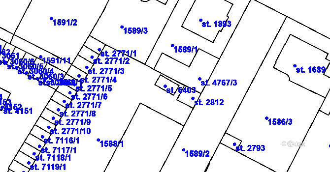 Parcela st. 6403 v KÚ Písek, Katastrální mapa