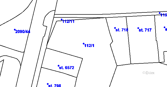 Parcela st. 112/1 v KÚ Písek, Katastrální mapa