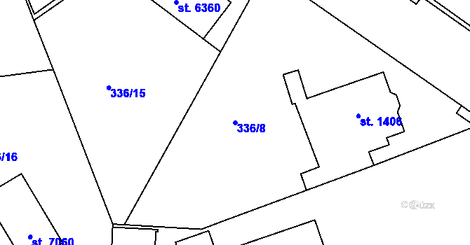 Parcela st. 336/8 v KÚ Písek, Katastrální mapa