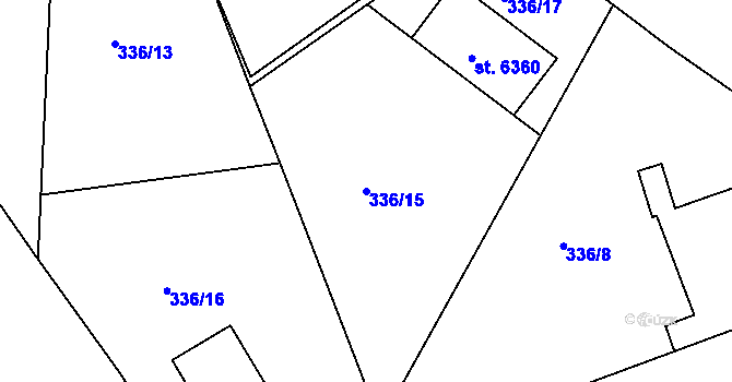 Parcela st. 336/15 v KÚ Písek, Katastrální mapa