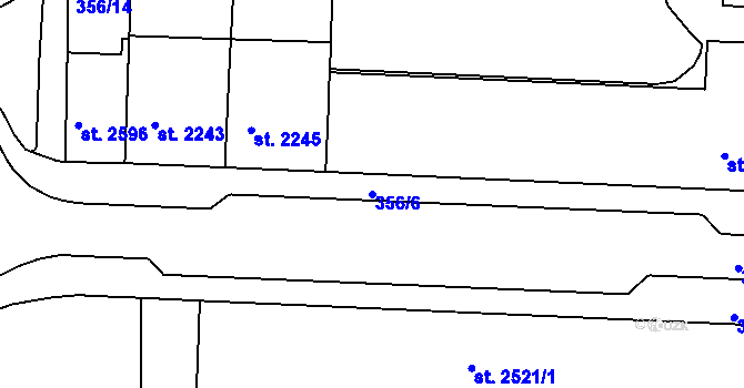 Parcela st. 356/6 v KÚ Písek, Katastrální mapa