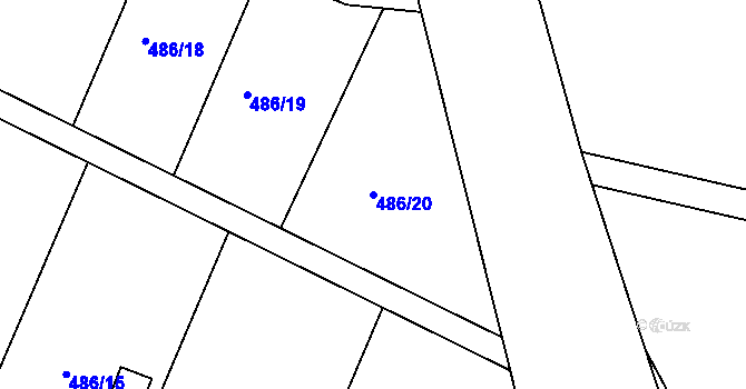 Parcela st. 486/20 v KÚ Písek, Katastrální mapa