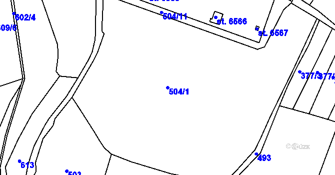 Parcela st. 504/1 v KÚ Písek, Katastrální mapa