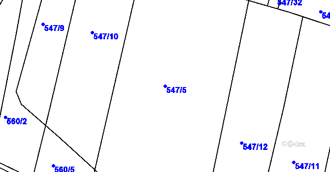 Parcela st. 547/5 v KÚ Písek, Katastrální mapa