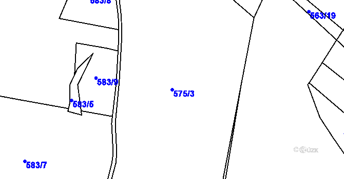 Parcela st. 575/3 v KÚ Písek, Katastrální mapa