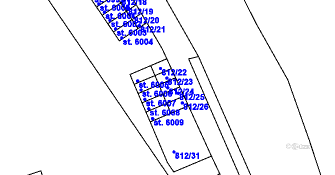 Parcela st. 812/24 v KÚ Písek, Katastrální mapa