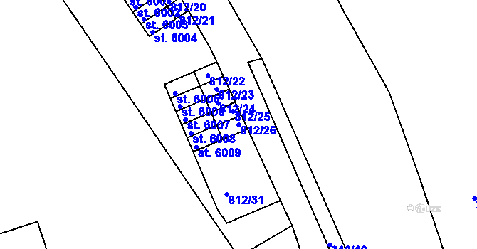 Parcela st. 812/26 v KÚ Písek, Katastrální mapa