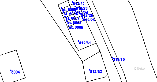 Parcela st. 812/31 v KÚ Písek, Katastrální mapa