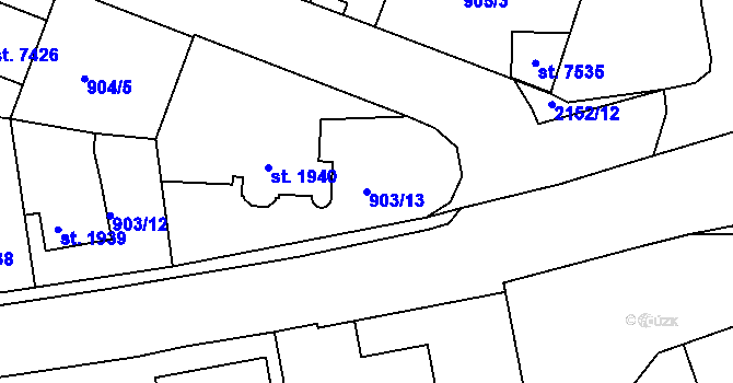 Parcela st. 903/13 v KÚ Písek, Katastrální mapa