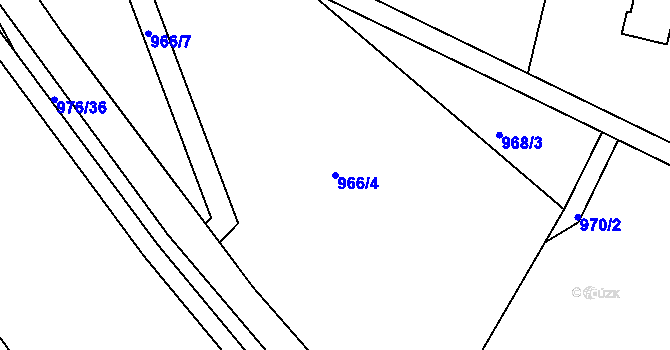 Parcela st. 966/4 v KÚ Písek, Katastrální mapa
