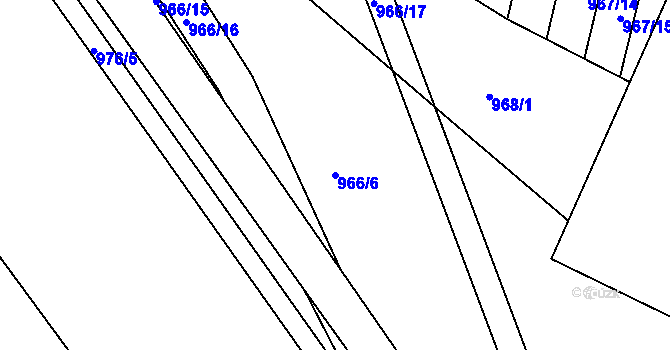 Parcela st. 966/6 v KÚ Písek, Katastrální mapa