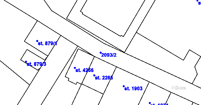 Parcela st. 2093/2 v KÚ Písek, Katastrální mapa