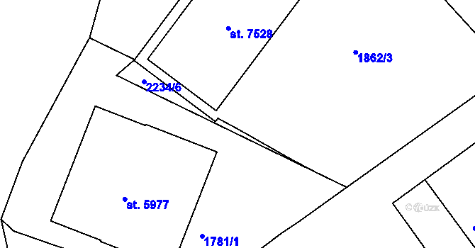 Parcela st. 2234/2 v KÚ Písek, Katastrální mapa