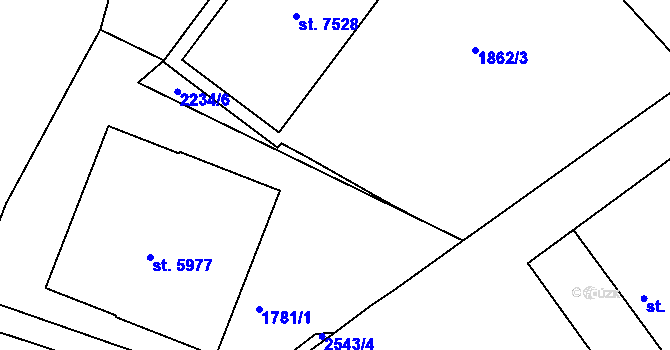 Parcela st. 2234/4 v KÚ Písek, Katastrální mapa
