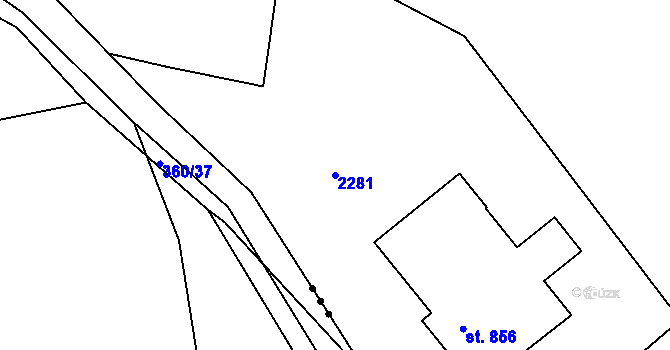 Parcela st. 2281 v KÚ Písek, Katastrální mapa