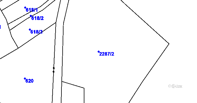 Parcela st. 2287/2 v KÚ Písek, Katastrální mapa