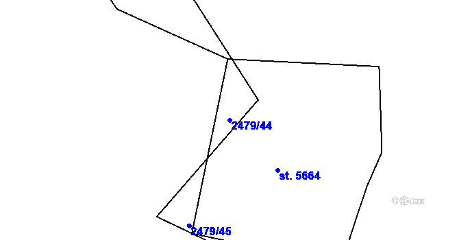 Parcela st. 2479/44 v KÚ Písek, Katastrální mapa