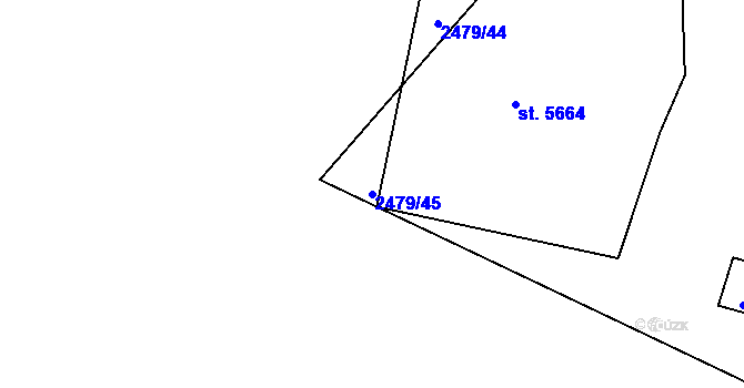 Parcela st. 2479/45 v KÚ Písek, Katastrální mapa