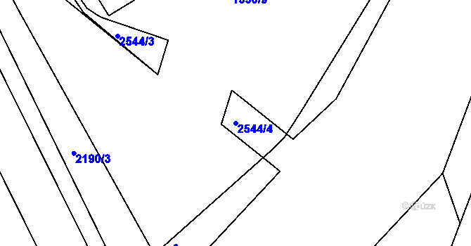 Parcela st. 2544/4 v KÚ Písek, Katastrální mapa
