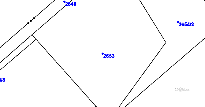 Parcela st. 2653 v KÚ Písek, Katastrální mapa