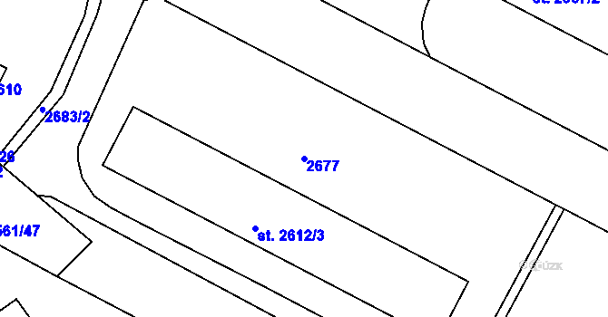 Parcela st. 2677 v KÚ Písek, Katastrální mapa