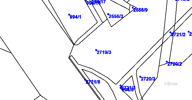 Parcela st. 2719/3 v KÚ Písek, Katastrální mapa