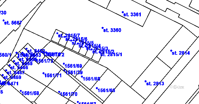 Parcela st. 2815/1 v KÚ Písek, Katastrální mapa