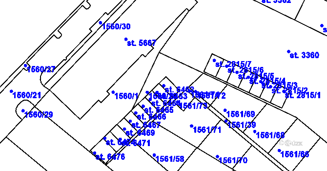 Parcela st. 6462 v KÚ Písek, Katastrální mapa