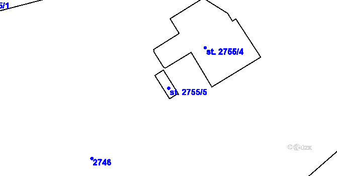 Parcela st. 2755/5 v KÚ Písek, Katastrální mapa