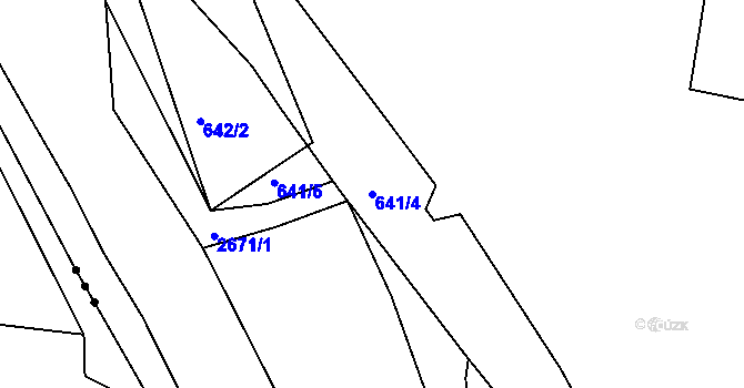 Parcela st. 641/4 v KÚ Písek, Katastrální mapa