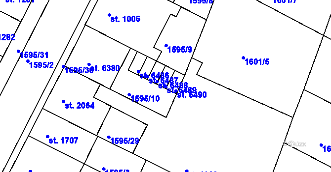 Parcela st. 6489 v KÚ Písek, Katastrální mapa