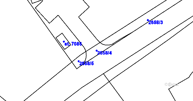Parcela st. 2658/4 v KÚ Písek, Katastrální mapa
